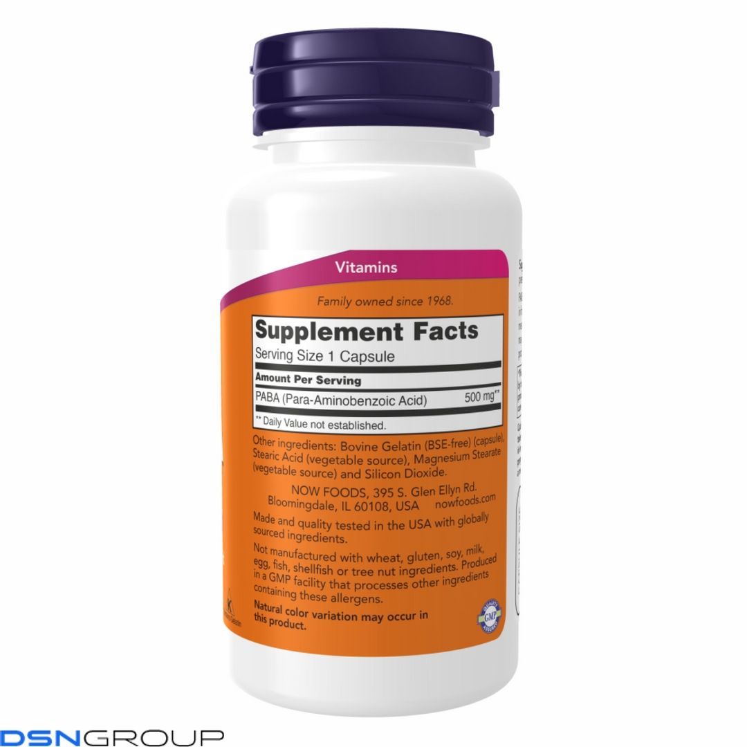 PABA 500mg - 100 caps 2022-10-2059 фото PABA 500mg - 100 caps