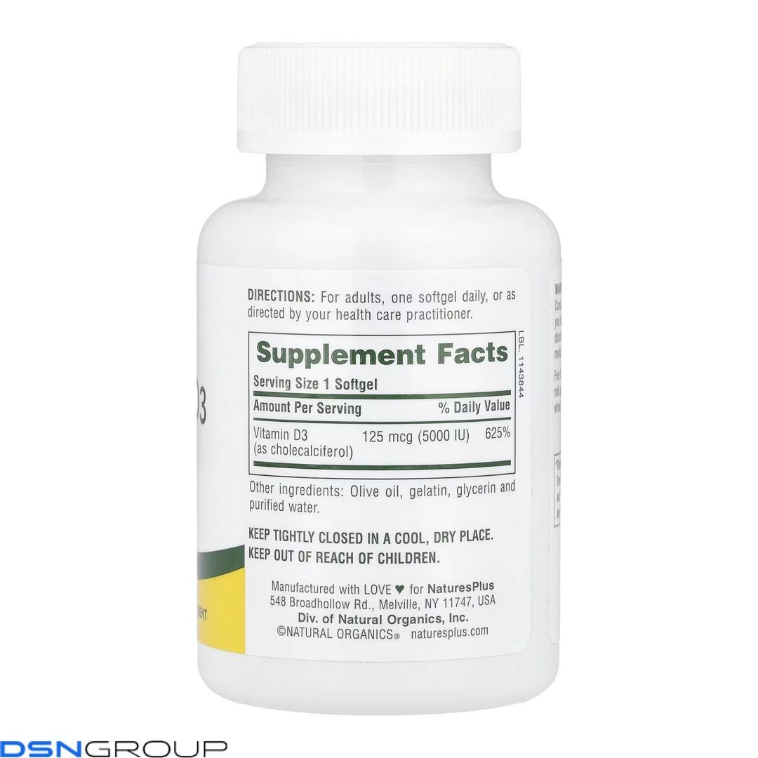 Vitamin D3 5000 IU - 60 softgels 2023-10-3225 фото Vitamin D3 5000 IU - 60 softgels