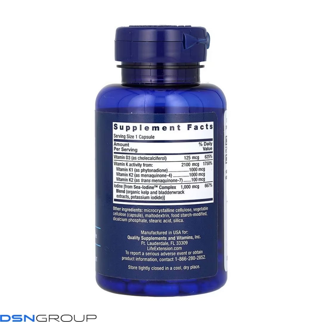 Vitamins D and K with Sea-Iodine&trade; - 60 caps (Повреждена банка)