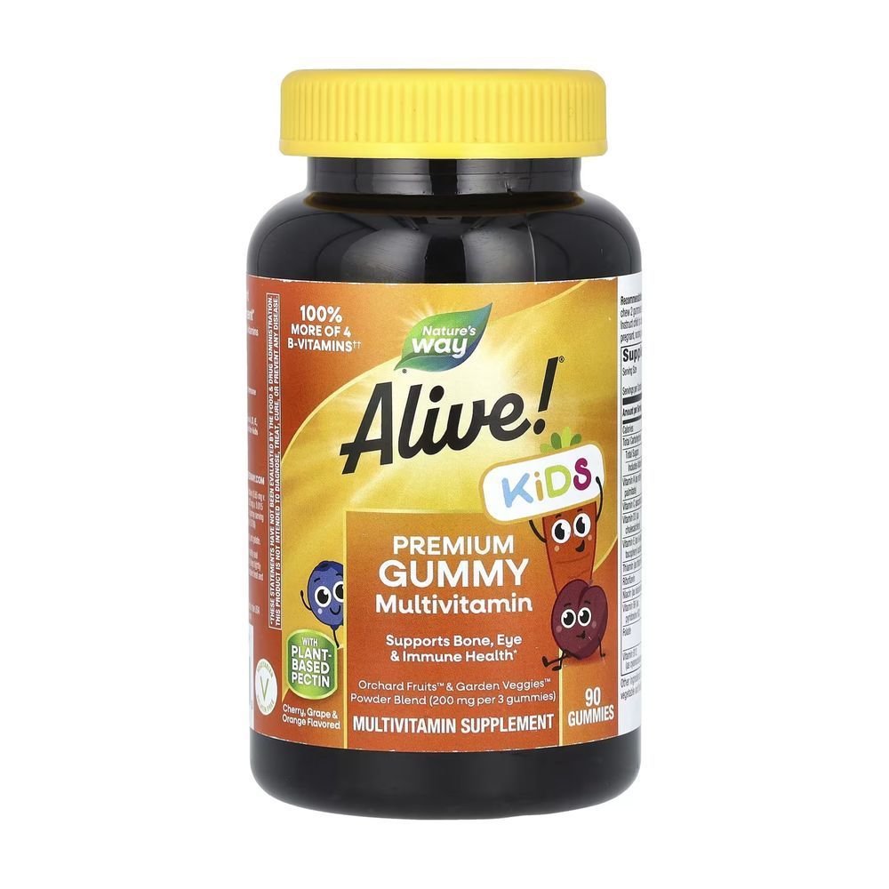 Alive! Premium Children's Gummy Multivitamin - 90 gummies Cherry, Orange Grape (Пошкоджена пломба)