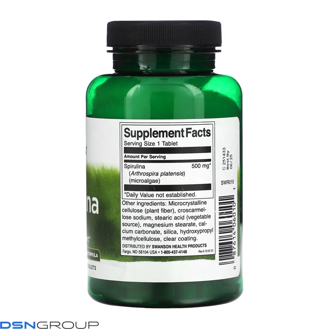 Spirulina 500mg - 180 tabs (Пошкоджена банка)
