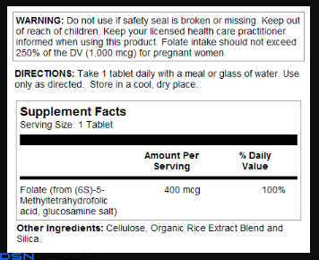 Methyl Folate 400mcg - 90 tabs
