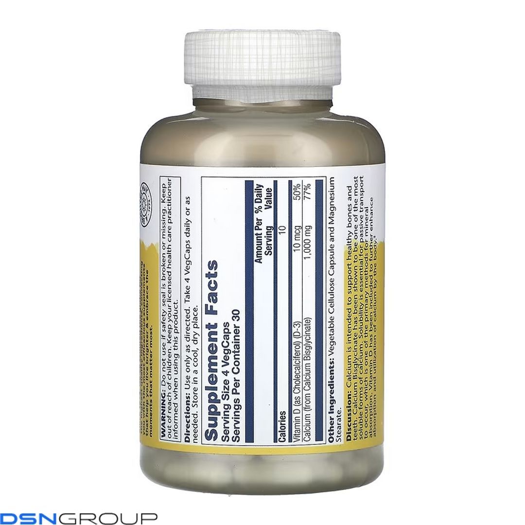 Calcium Bisglycinate with Vitamin D-3 1000mg - 120 vcaps