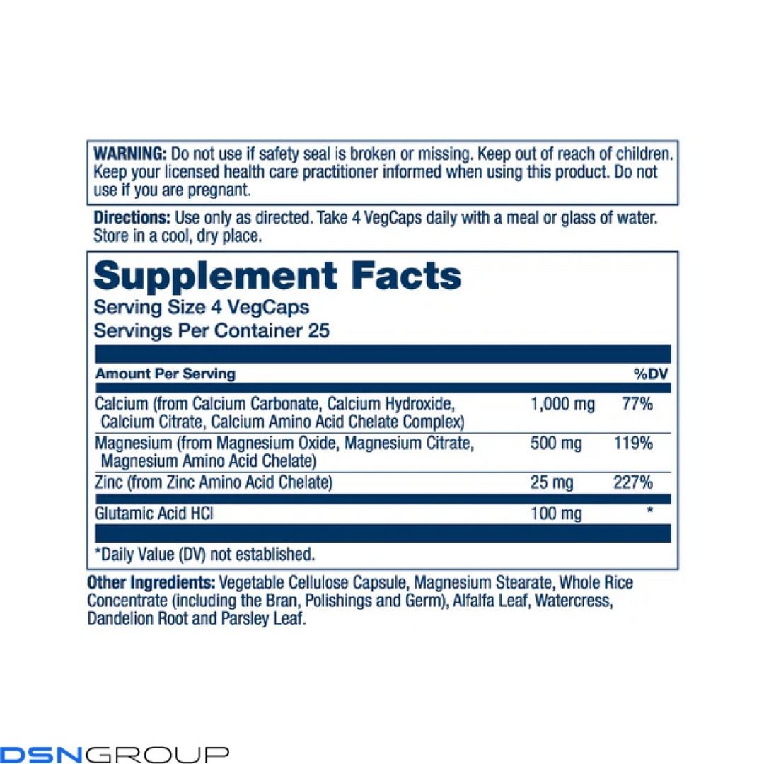 Calcium Magnesium Zinc - 100 vcaps