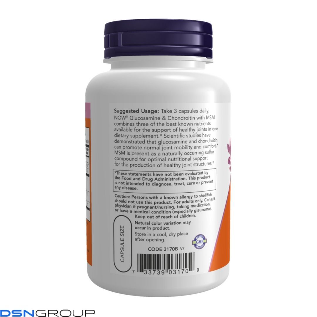 Glucosamine & Chondroitin with MSM - 180 vcaps