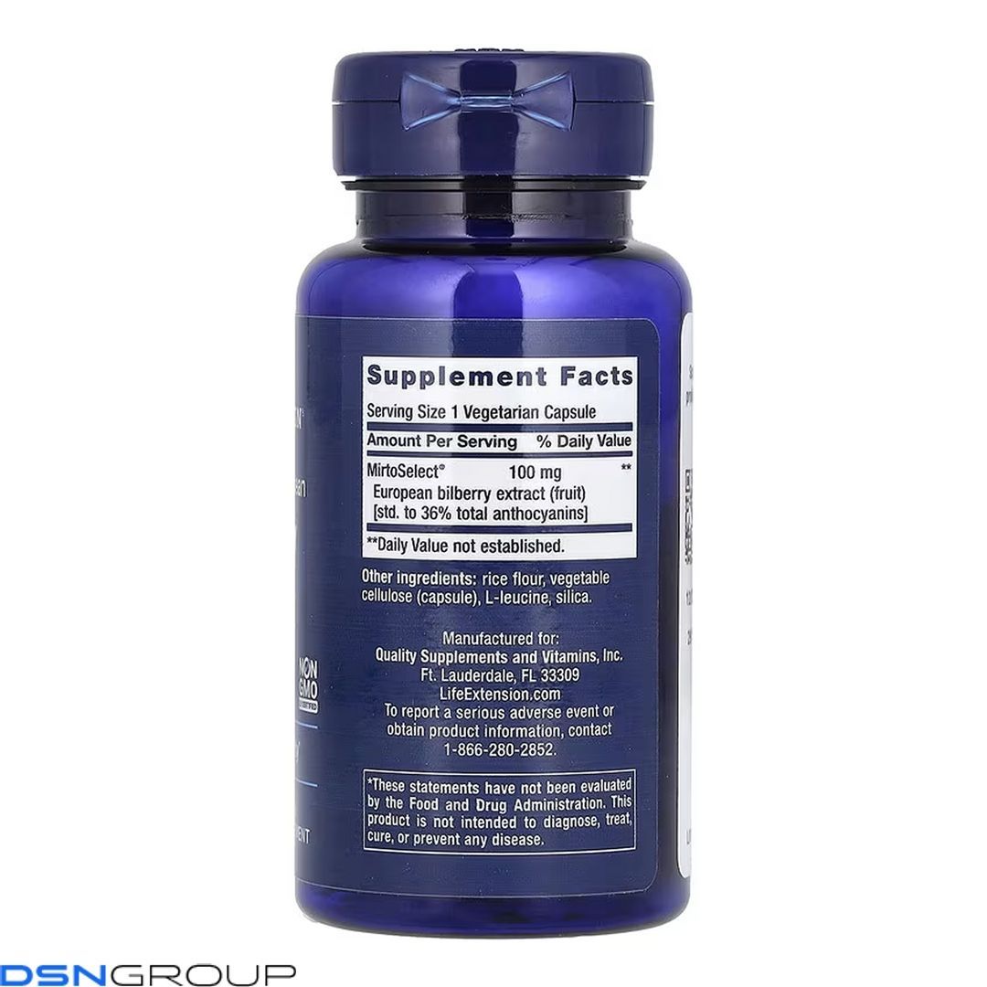 Standardized European Bilberry Extract 100 mg - 90 vcaps