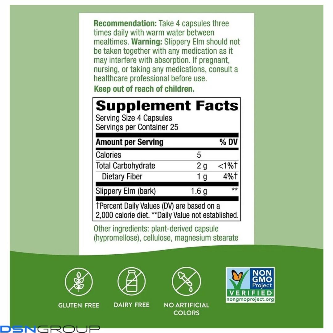 (20.02 Ожидание) Slippery Elm Bark - 100 vcaps