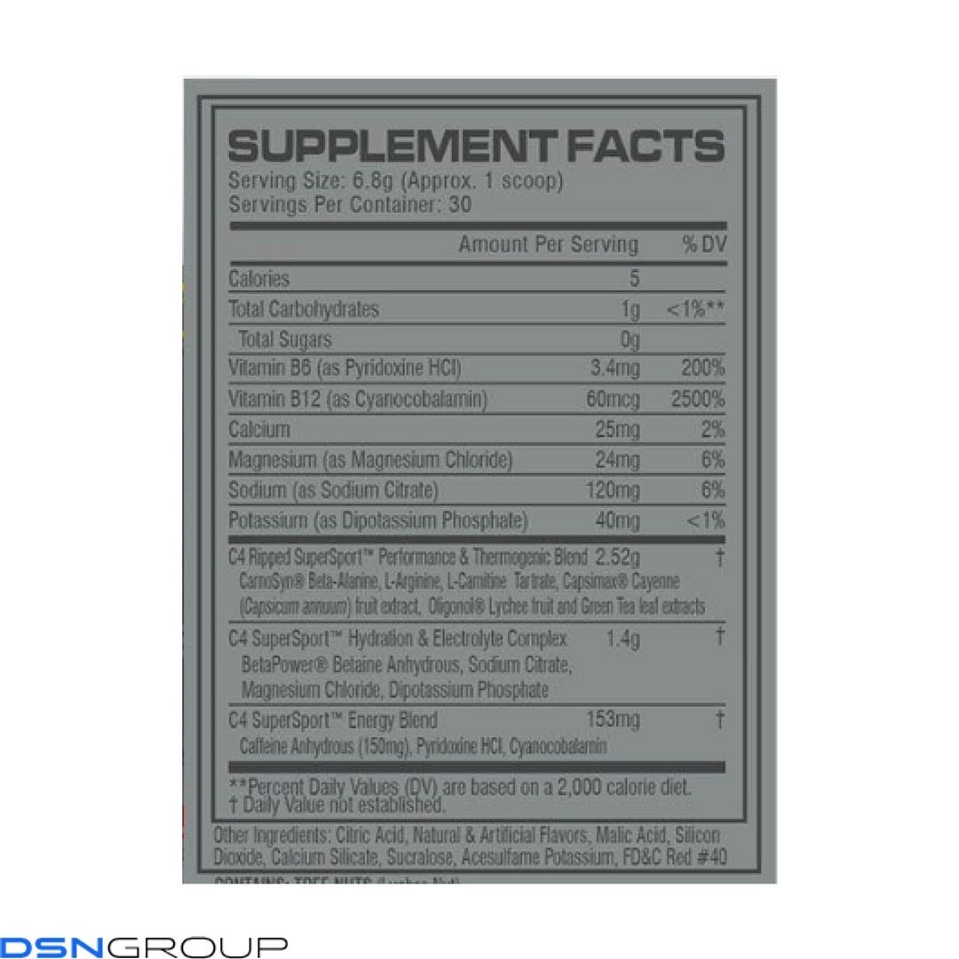 C4 Pre Workout Super Sport - 204g Arctic Snow Cone