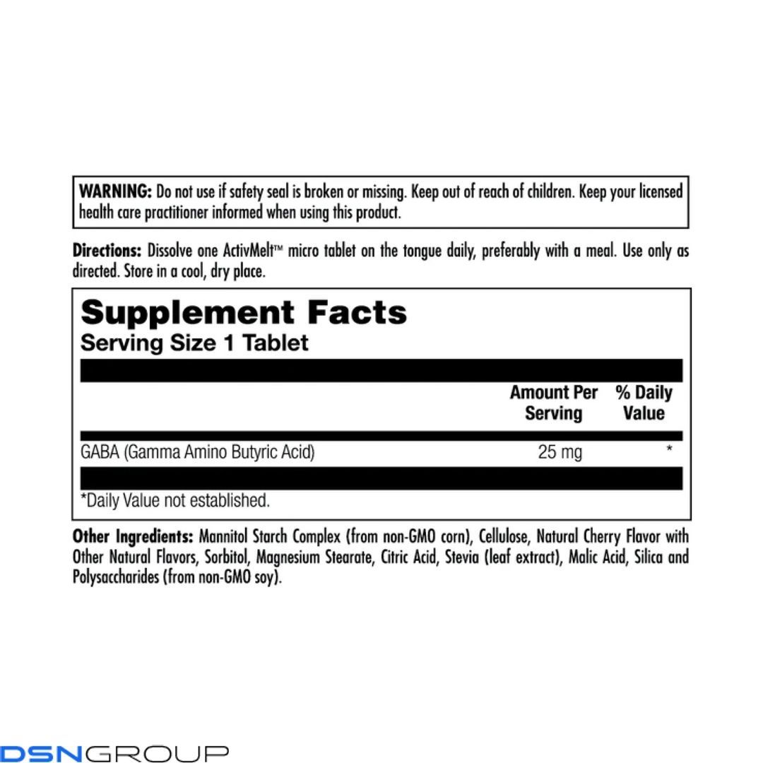 Gaba ActivMelt&trade; 25mg - 120 tabs
