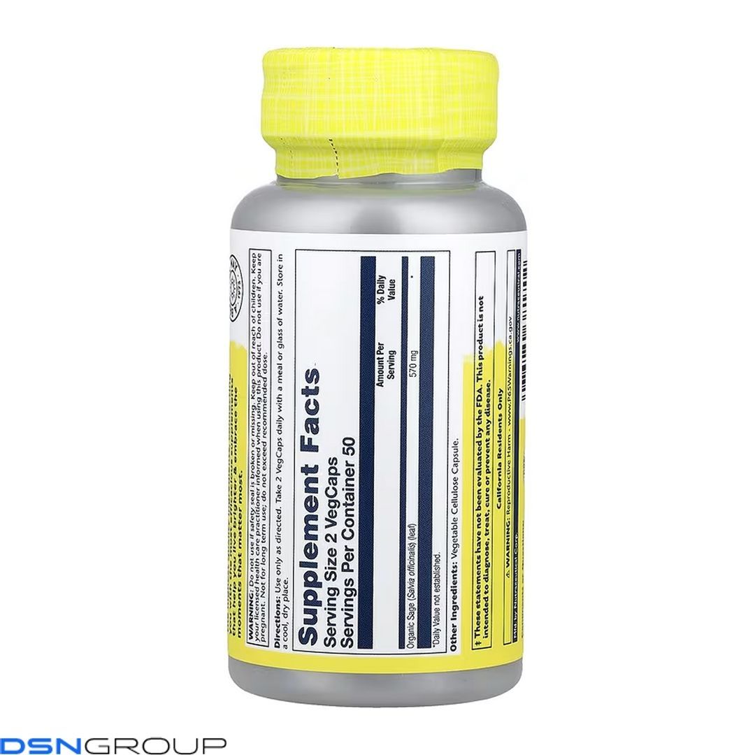 Organically Grown Sage Leaf 570mg - 100 vcaps