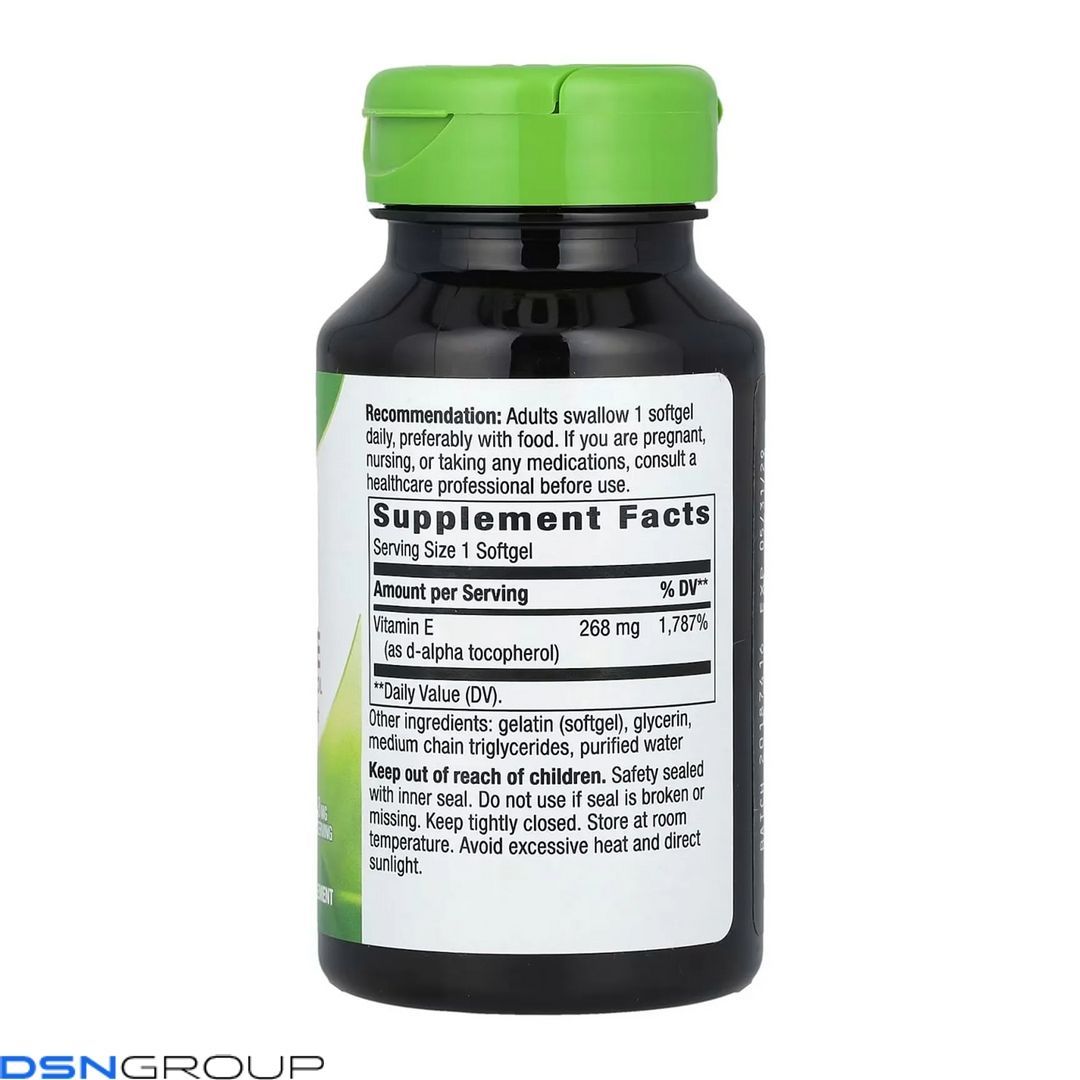Vitamin E D-Alpha Tocopherol - 100 Softgels