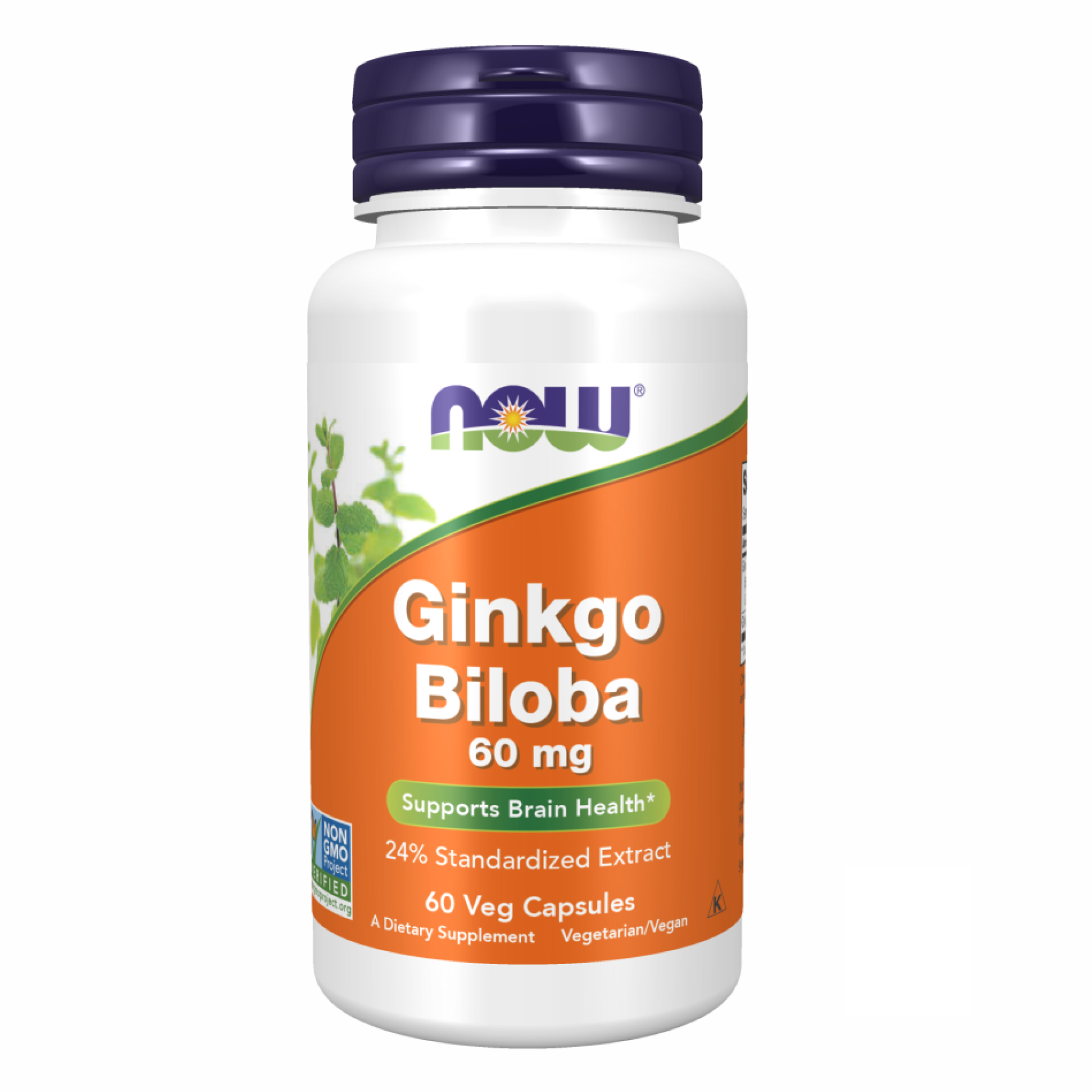 Гінкго білоба NOW Foods 60 мг, 60 капсул