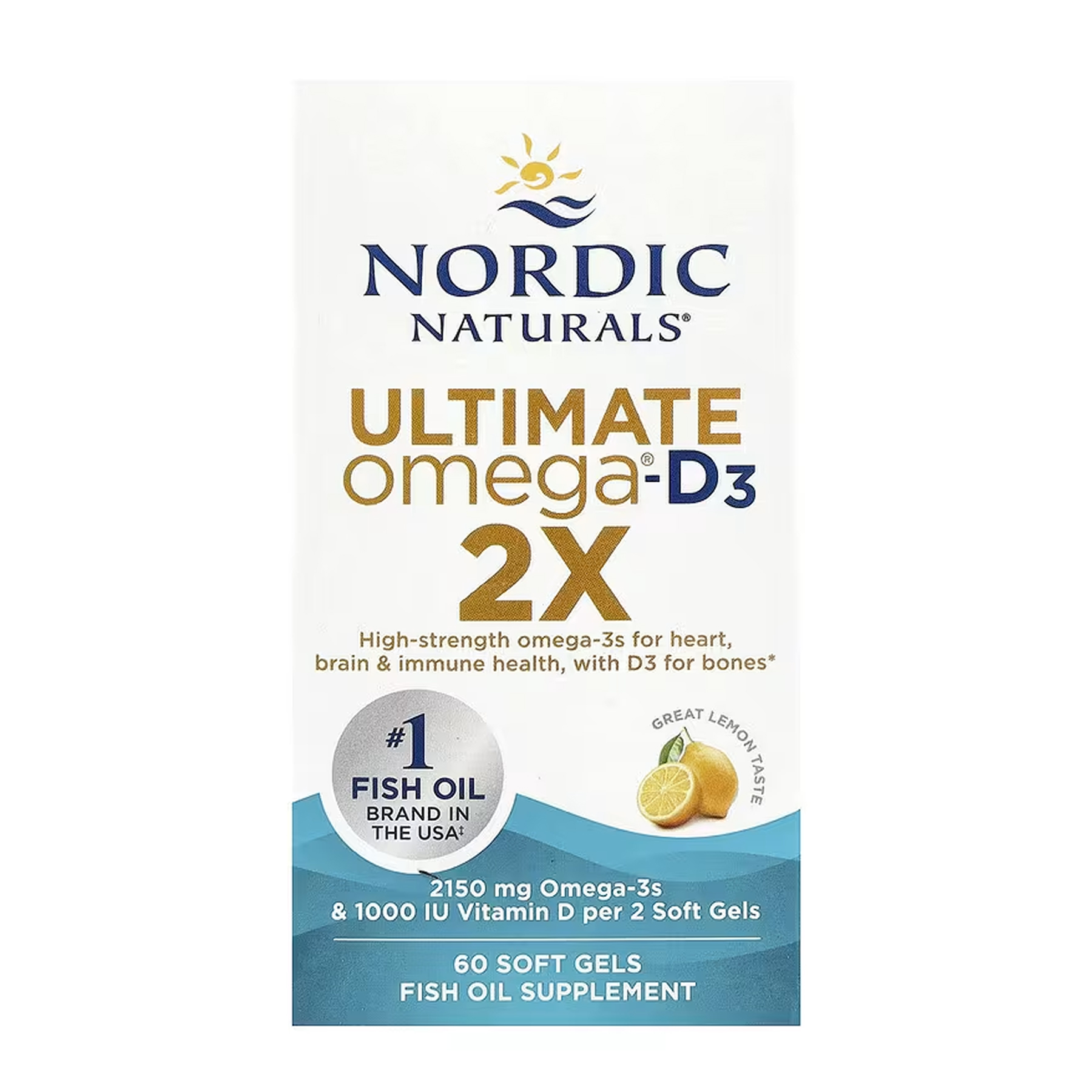 Nordic Naturals Ultimate Omega 2X D3, омега-3