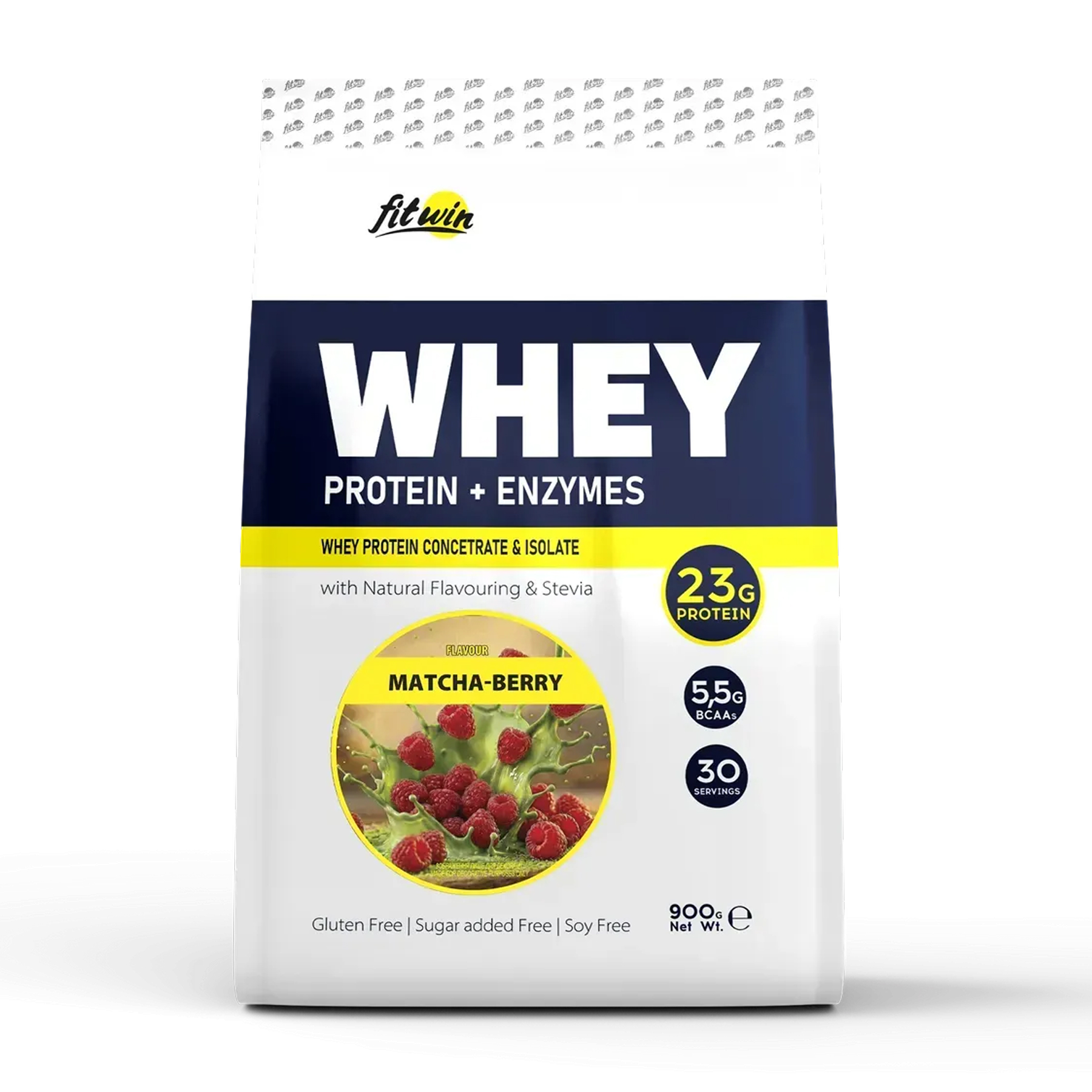 Сироватковий протеїн FitWin Whey, матча-беррі, 900 г