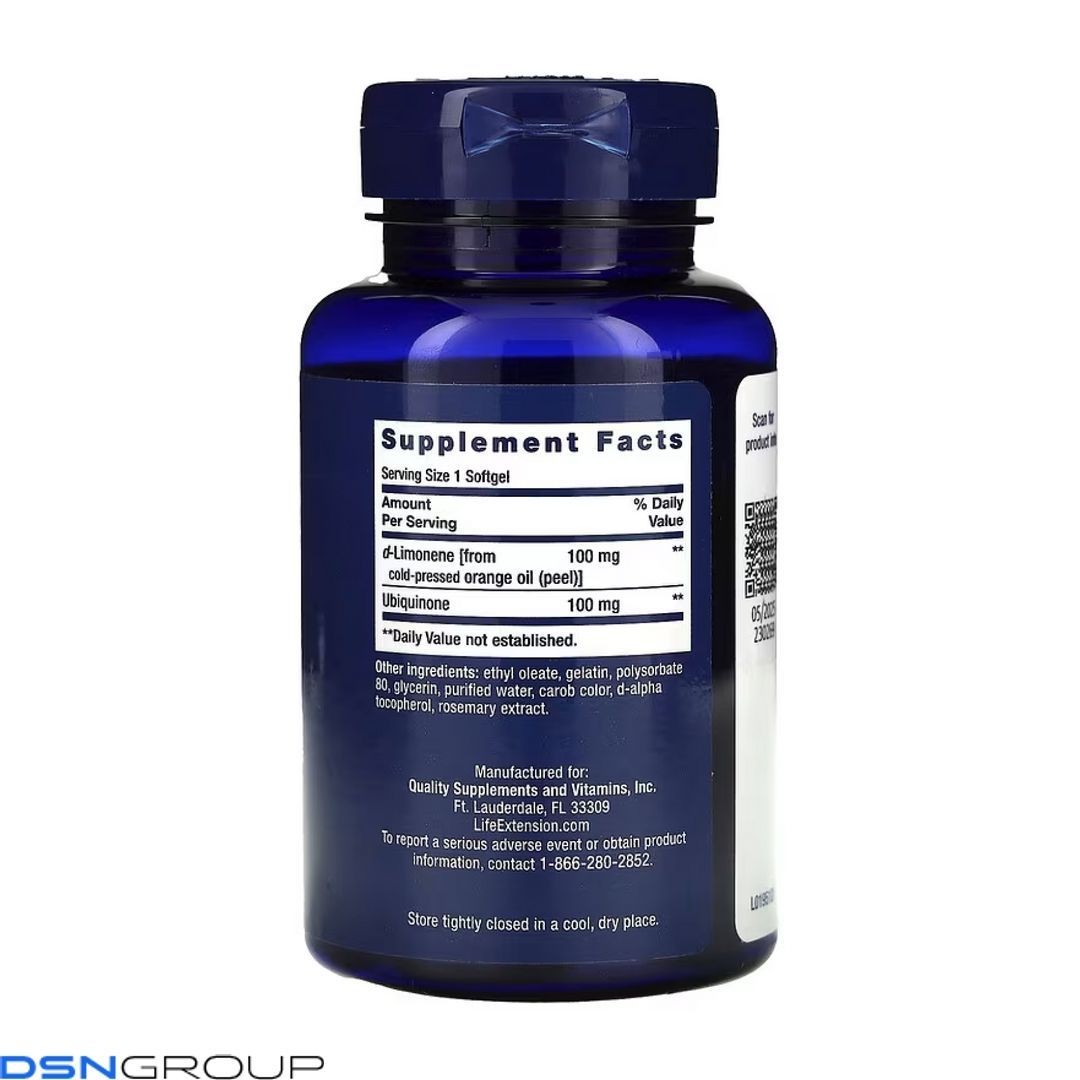 Super-Absorbable CoQ10 (Ubiquinone) with d-Limonene	100mg - 60 softgels