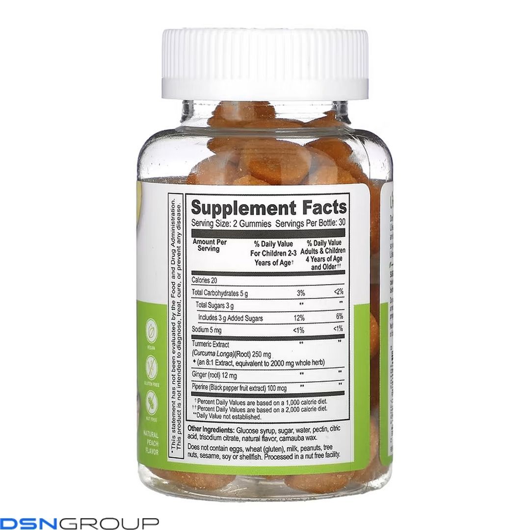 Turmeric Curcumin with Ginger & Black Pepper Extract Kids - 60 gummies