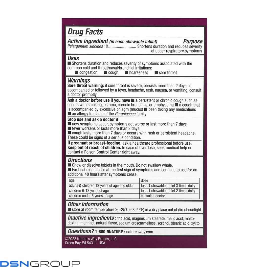 Umcka Coldcare Cherry Kids -10 chew tabs