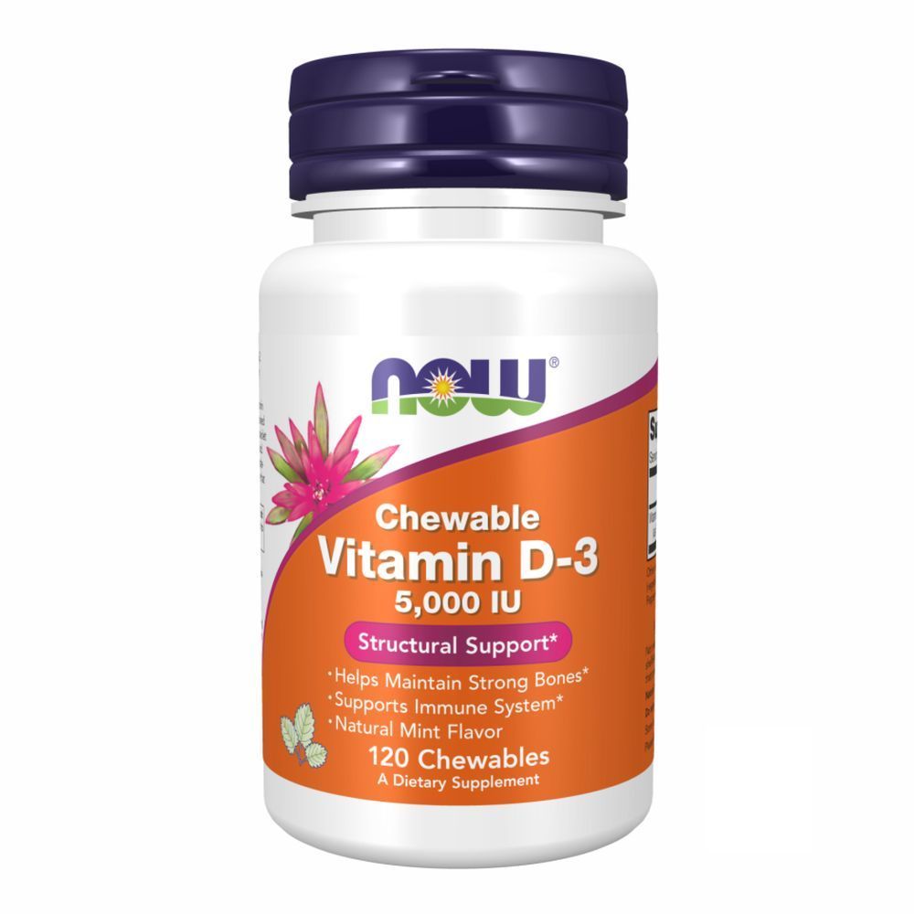 (12.02 Ожидание) VIT D-3 5000 IU Chewable Mint - 120 Chewables