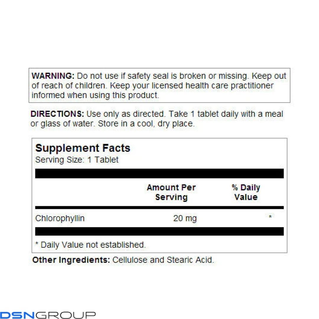 Chlorophyll 20mg - 100 tabs