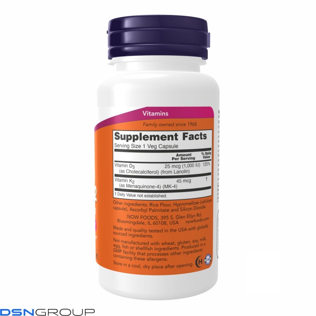VIT D-3 & K2 1000 IU - 120 vcaps