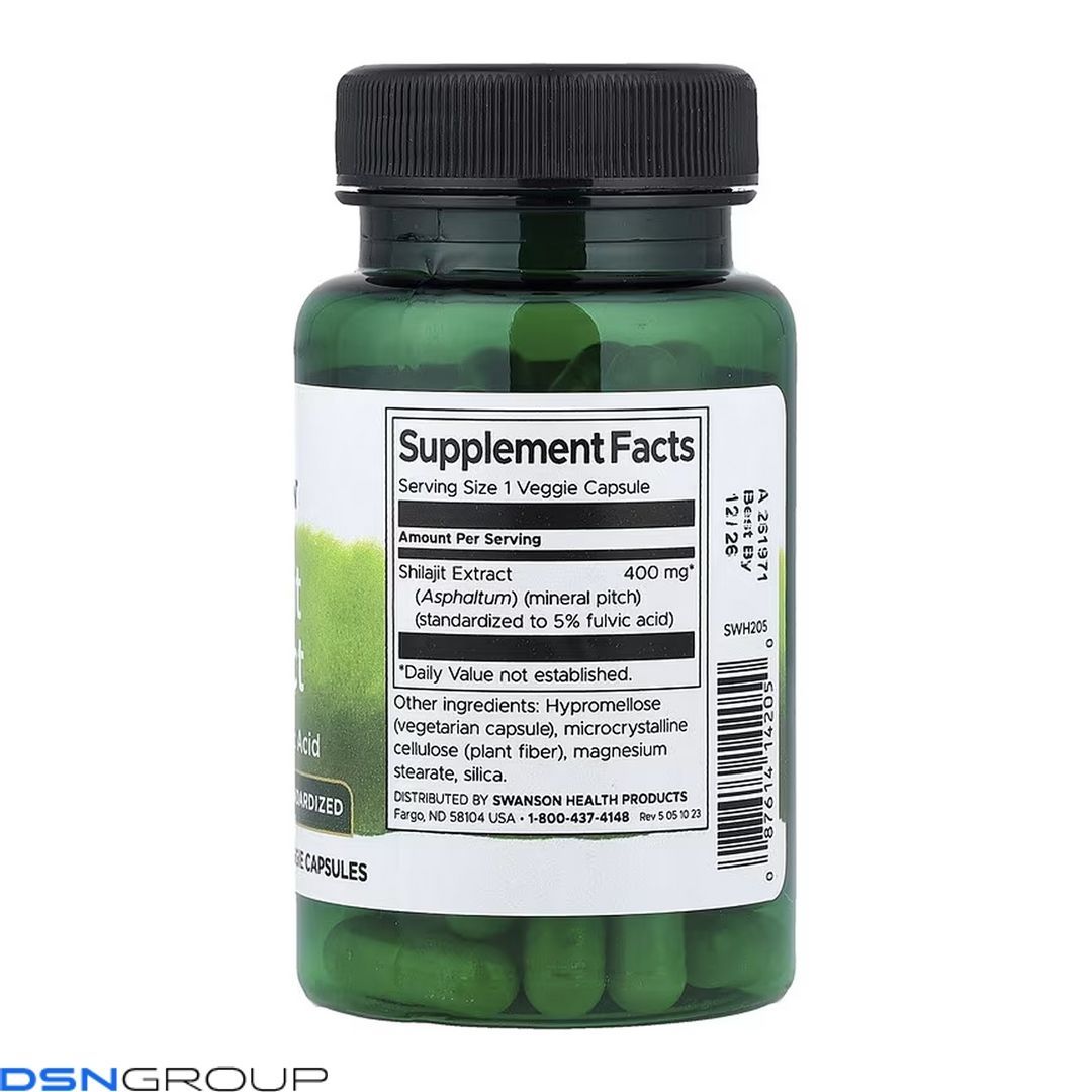 Shilajit Extract Standardized 400 mg - 60 vcaps