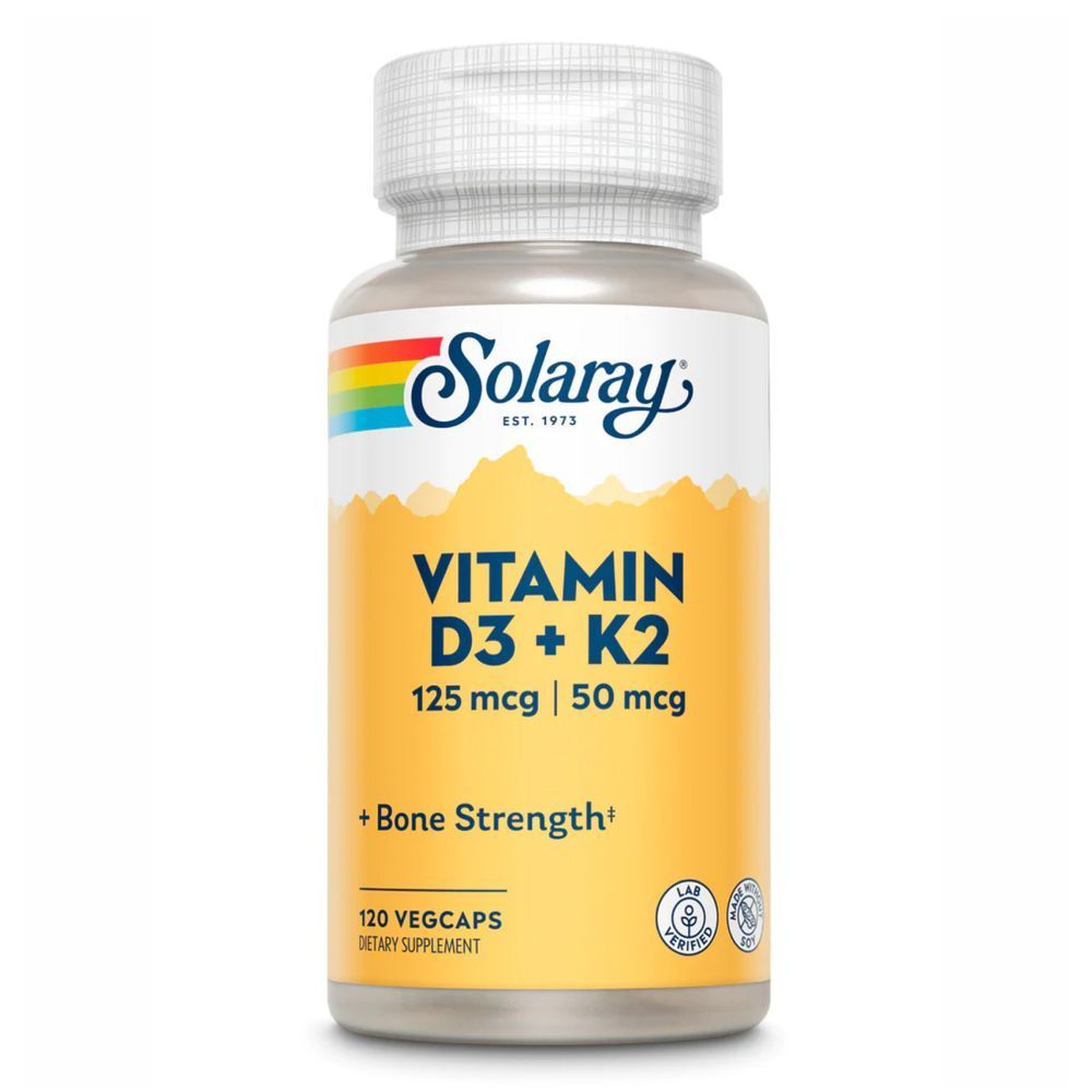 Vitamin D-3 & K-2 - 120 vcaps (Повреждена банка)