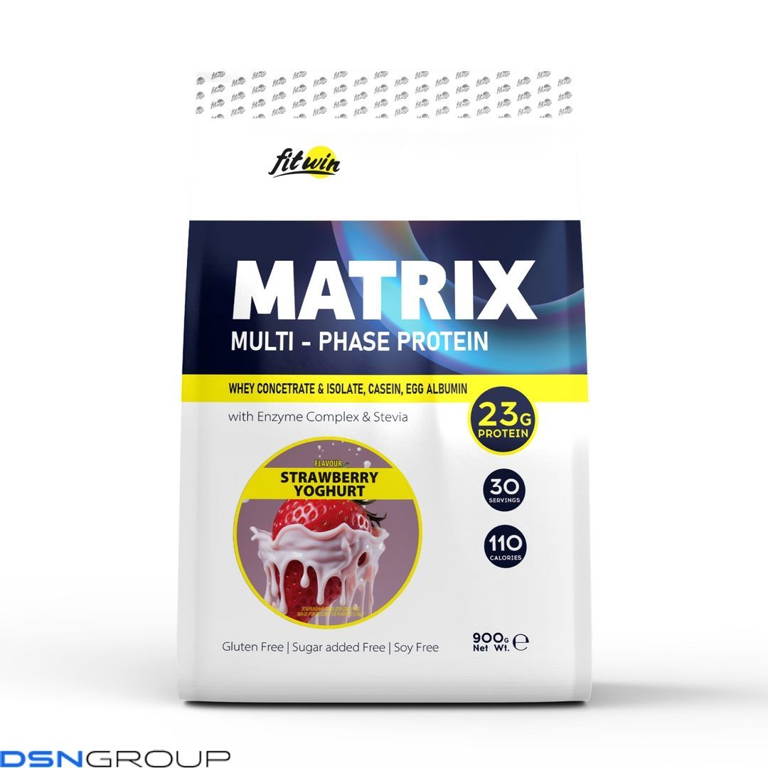 Matrix - 900g Strawberry Yogurt (Пошкоджена упаковка) 2023-10-5998 фото Matrix - 900g Strawberry Yogurt (Пошкоджена упаковка)