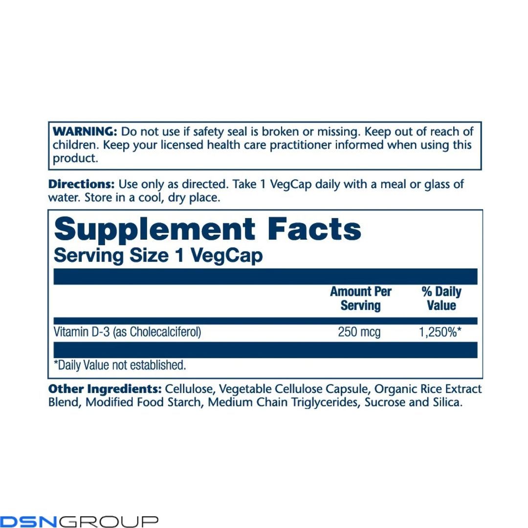 Super Strength Vitamin D-3 250mcg - 60 vcaps