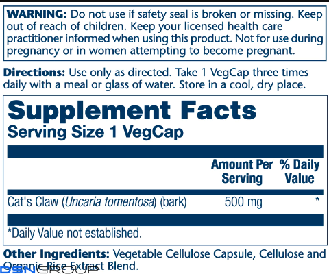Cat's Claw 500mg - 100 vcaps