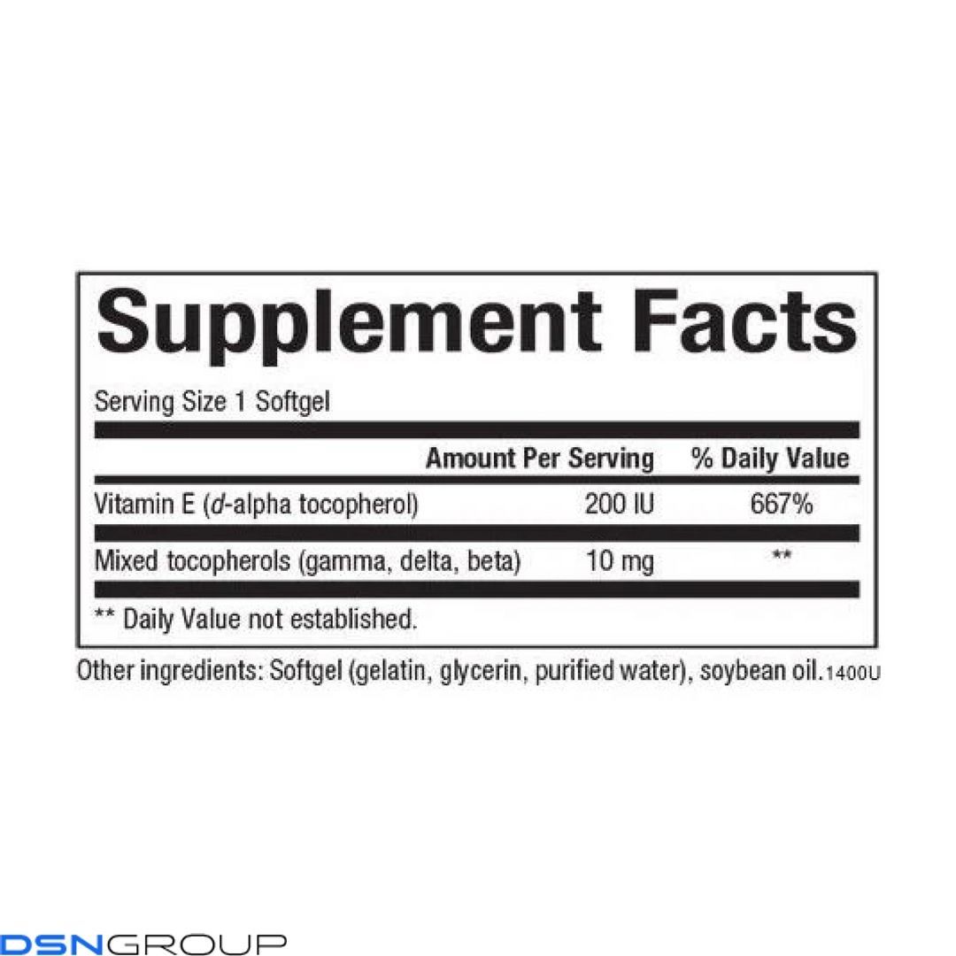 Mixed Vitamin E 134 mg (200 IU) - 90 softgels