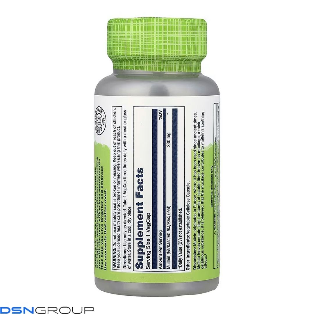 Mullein Leaf 330mg - 100 vcaps 2023-10-6980 фото Mullein Leaf 330mg - 100 vcaps