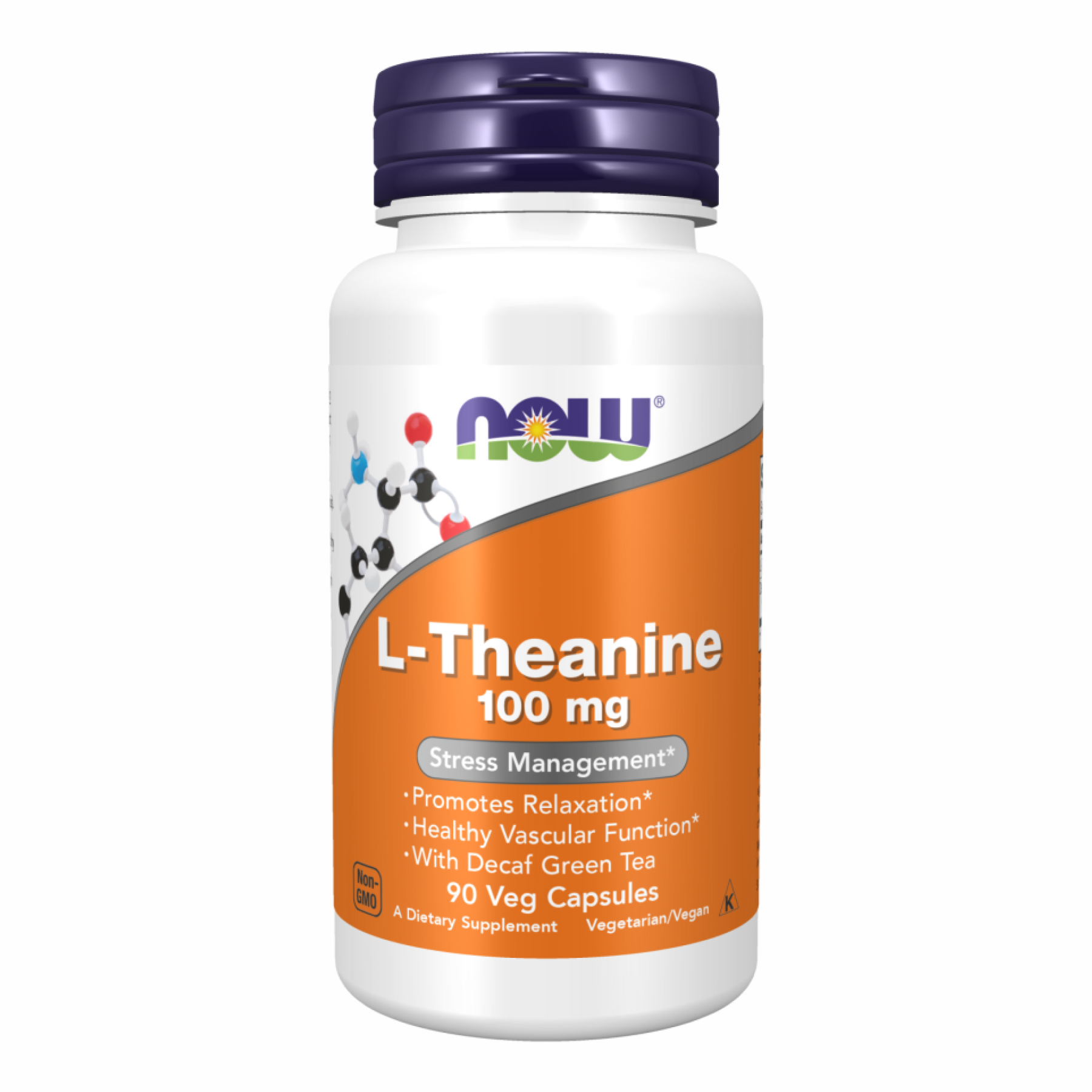 Now Foods L-Теанін 100 мг, 90 вегетаріанських капсул
