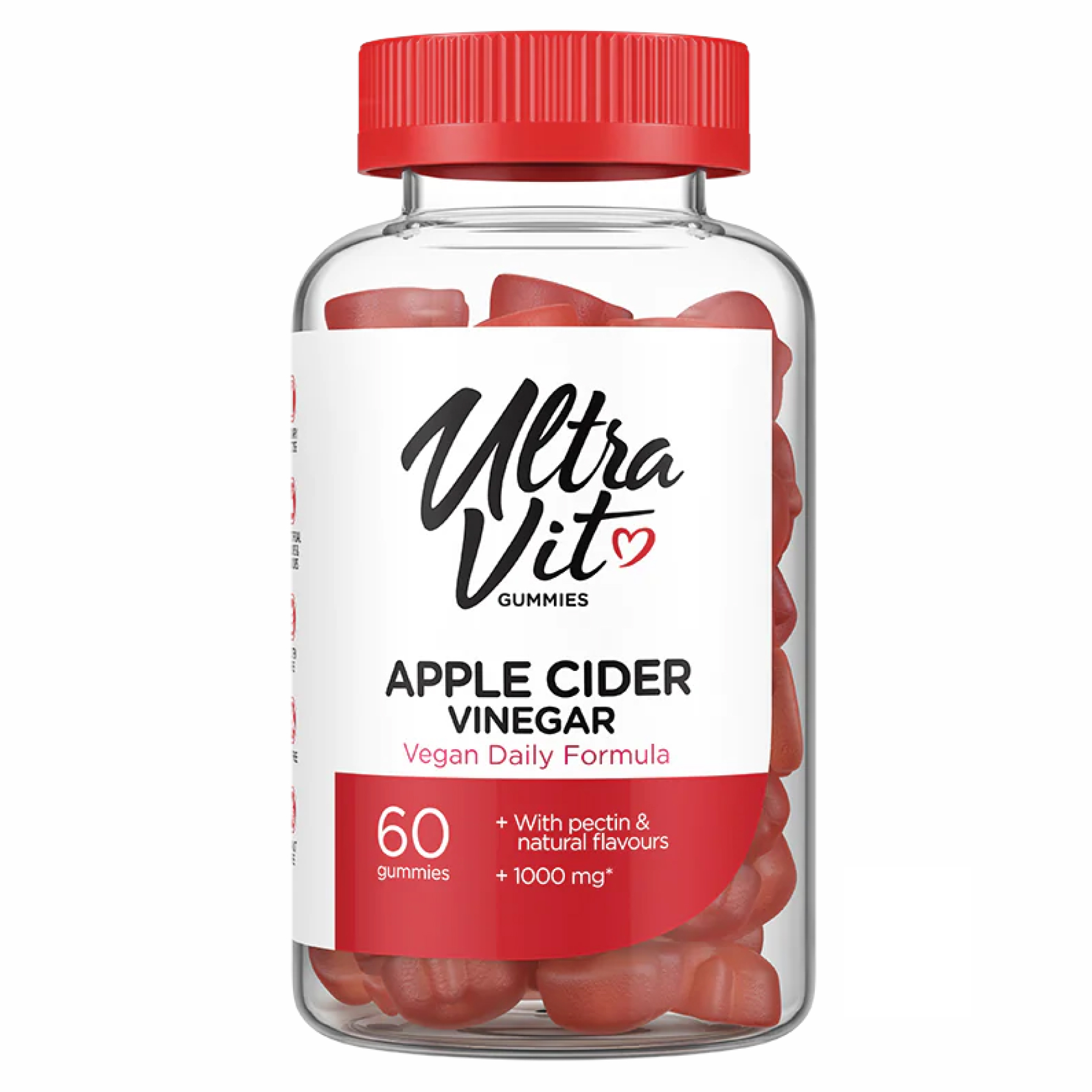 Жувальні цукерки VPLab Apple Cider Vinegar 1000 мг з яблучним оцтом та вітаміном B12, 60 шт