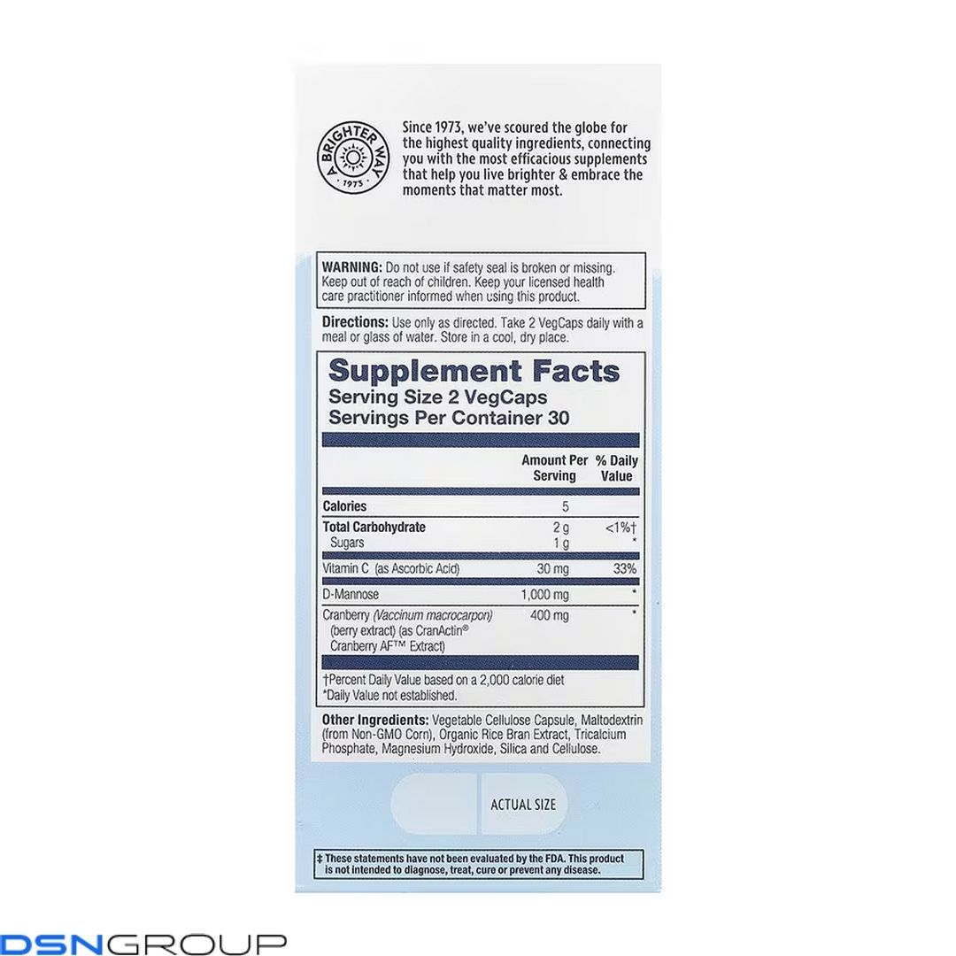 CranActin D-Mannose 1000mg - 60 vcaps