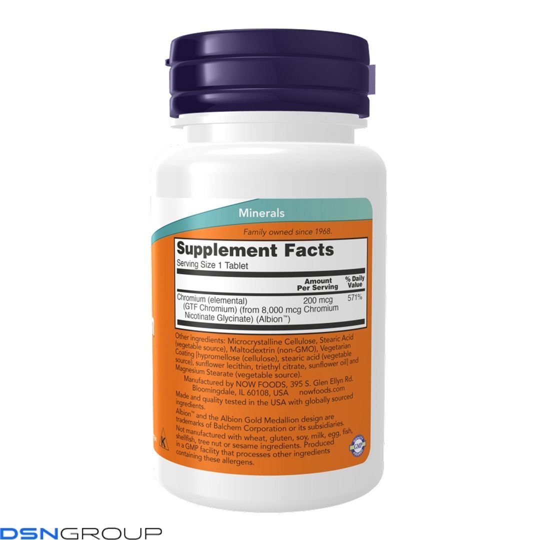GTF Chromium 200mcg - 100 tabs