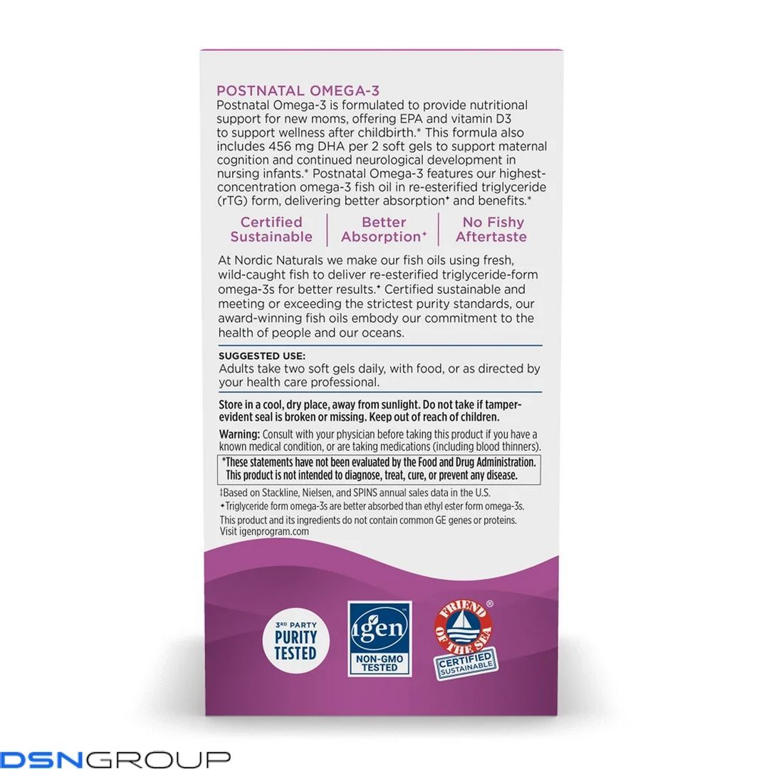 Postnatal Omega-3 - 60 softgels 2023-10-5966 фото Postnatal Omega-3 - 60 softgels