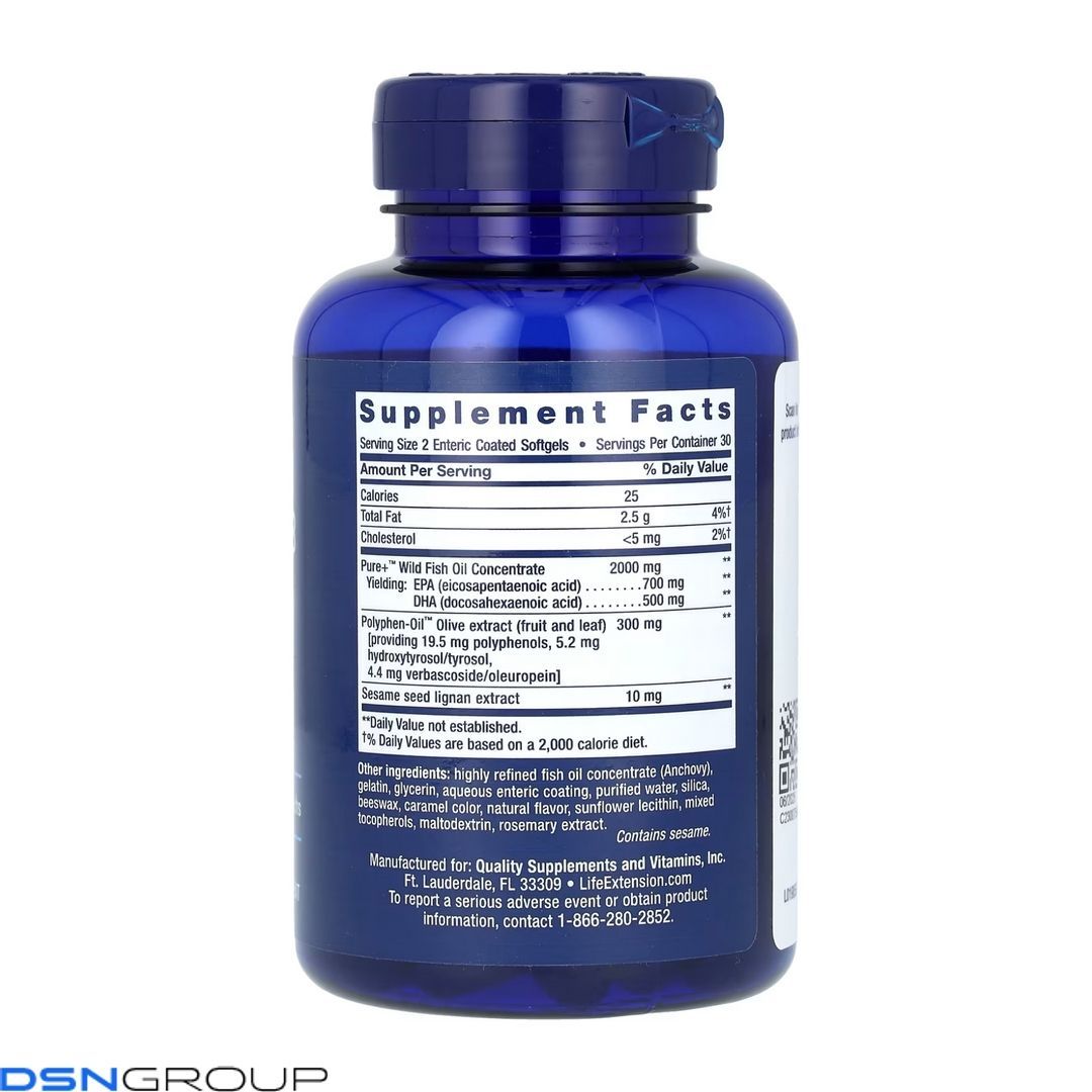 Super Omega-3 EPA/DHA Fish Oil Sesame Lignans & Olive Extract Enteric Coated - 60 softgels 2022-10-1941 фото Super Omega-3 EPA/DHA Fish Oil Sesame Lignans & Olive Extract Enteric Coated - 60 softgels