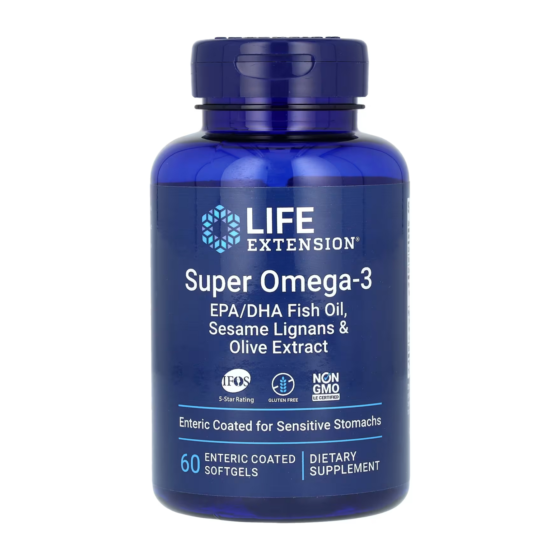 Life Extension Super Omega-3 EPA/DHA з кунжутними лігнанами та оливковим екстрактом, 60 м'яких капсул