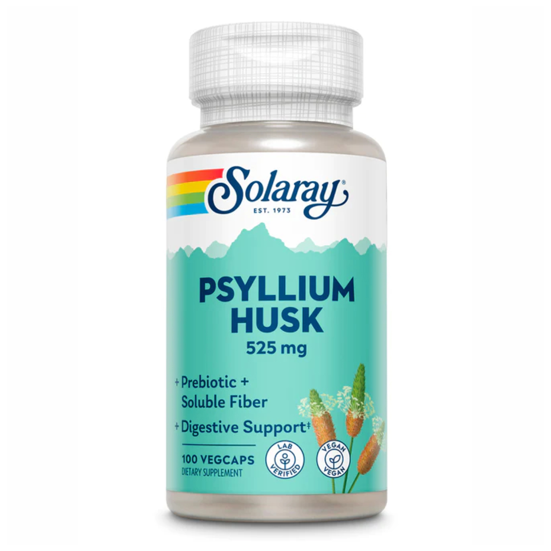 Псиліум (лушпиння насіння подорожника) Solaray Psyllium Husk, 525 мг, 100 капсул