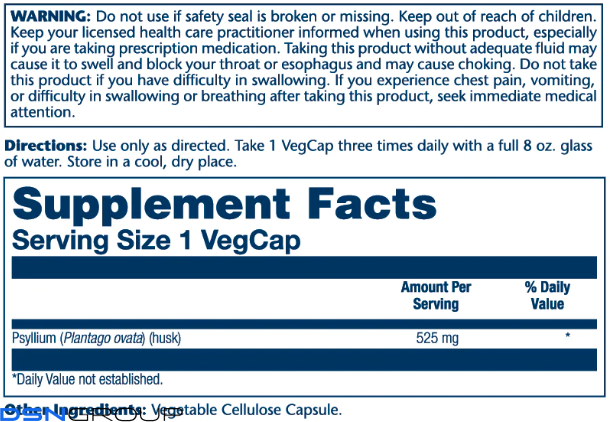 Psyllium Husk 525mg - 100 vcaps