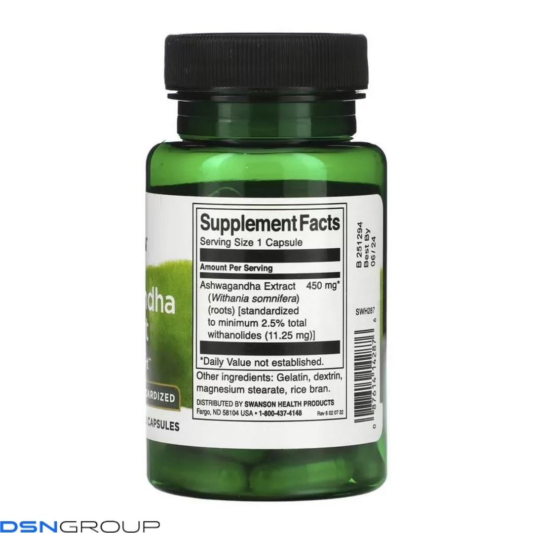 Ashwagandha Extract Standardized 450mg - 60 caps
