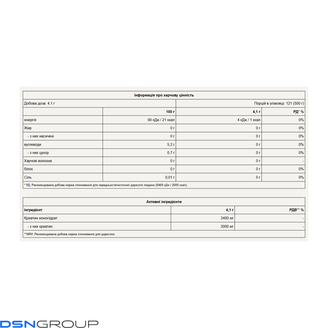 Creatine Monohydrate - 500g Cola