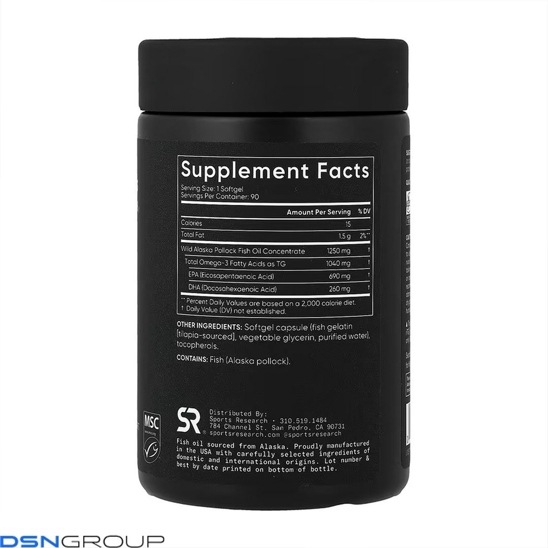 Omega-3 Fish Oil Alaska Pollock 1250mg - 90 softgels