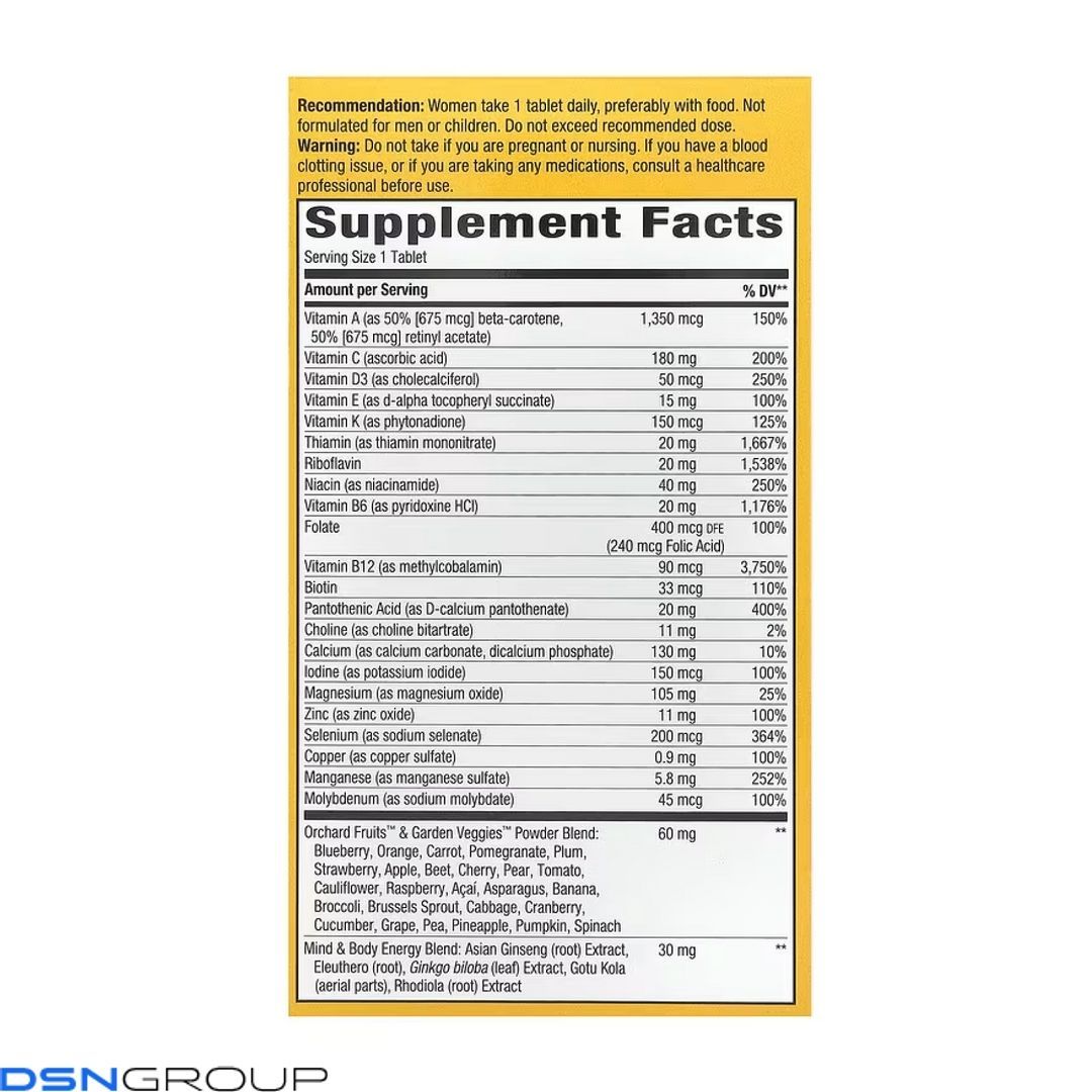 Once Daily Women 50+ Ultra Multivitamin- 60 tabs (Повреждена банка)