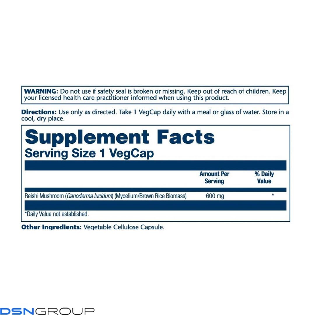 Reishi Mushroom 600mg - 100ct