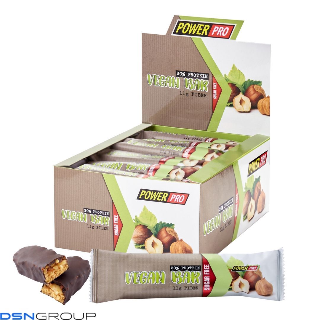 Vegan Bar 32% protein - 20x60g (Повреждена упаковка) 2023-10-7803 фото Vegan Bar 32% protein - 20x60g (Повреждена упаковка)