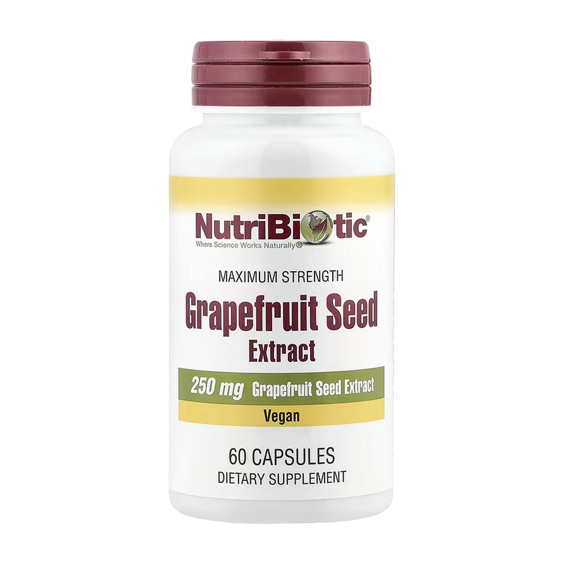 NutriBiotic екстракт кісточок грейпфрута, 250 мг, 60 капсул