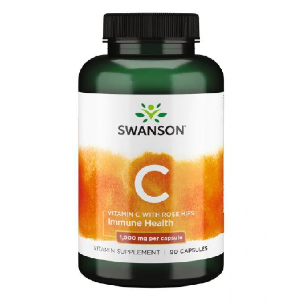 Vitamin C with Rose Hips 1000 mg - 90 caps (Пошкоджена кришка)