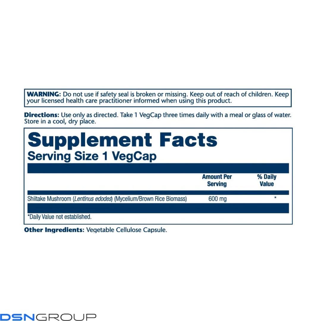 Shiitake Mushroom 600mg - 100 vcaps