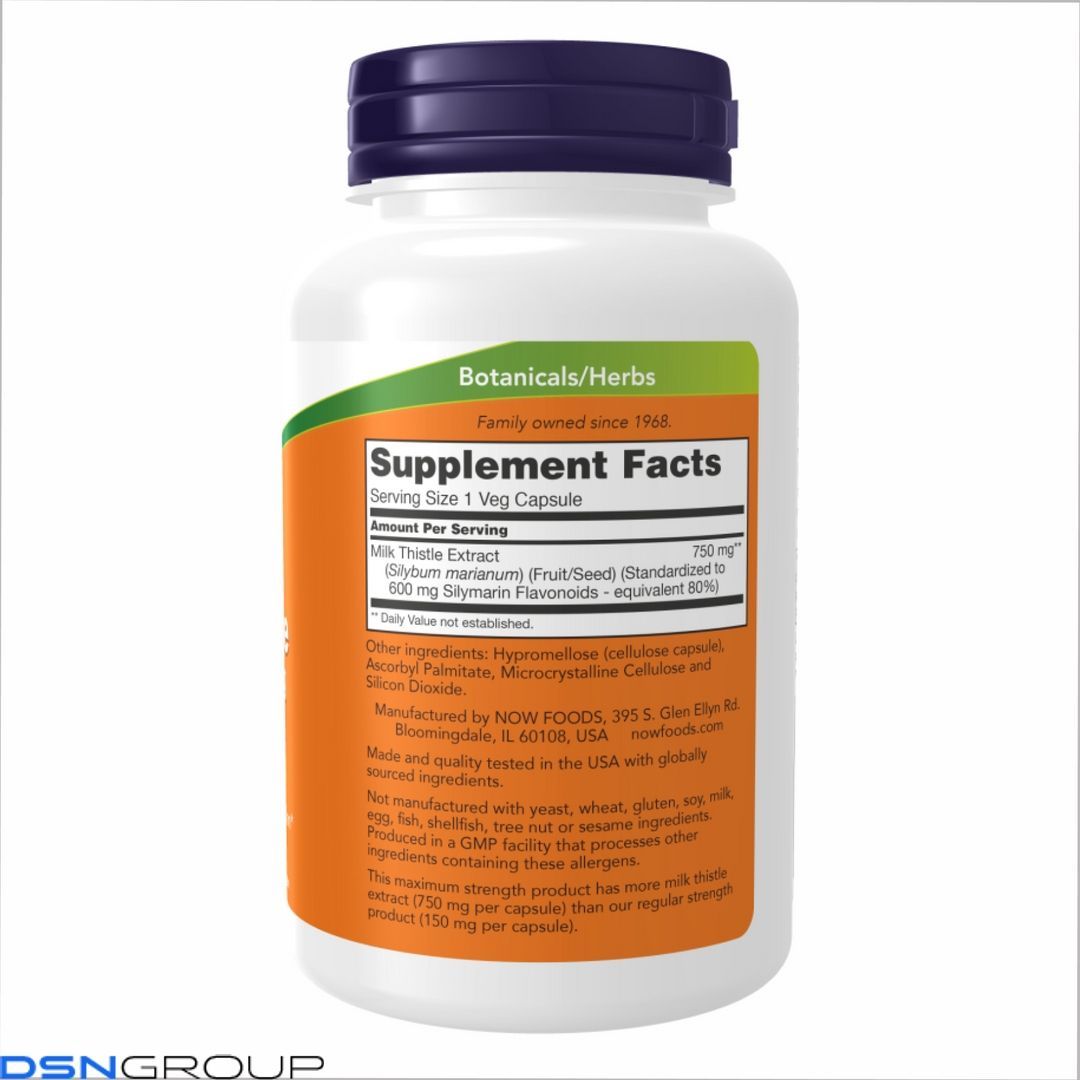 (12.02 Ожидание) Milk Thistle Extract 750mg Silymarin 600mg - 90 vcaps